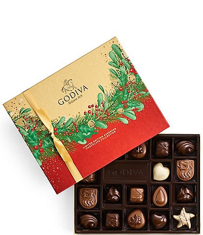 Godiva Limited Edition Assorted Chocolate Holiday Gift Box, 18-Piece