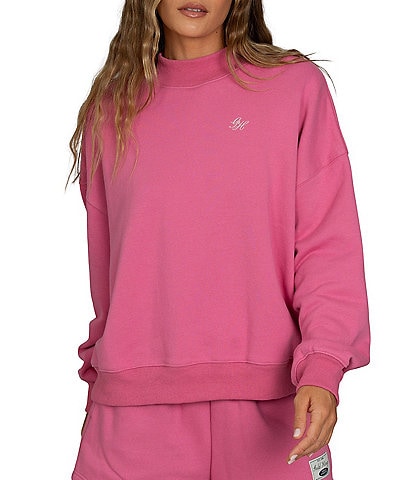 GOLD HINGE Prep Mock Neck Long Sleeve Sweatshirt