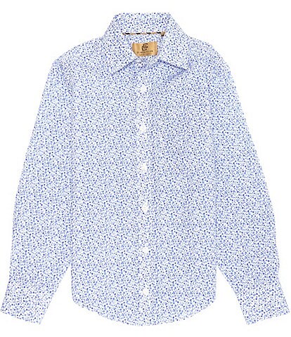 Gold Label by Class Club Big Boys 8-20 Long Sleeve Point Collar Floral Button Down Shirt