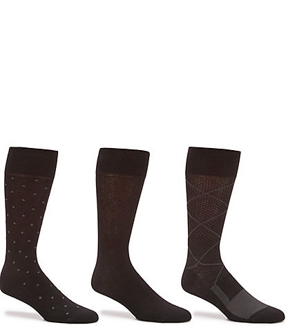 Gold Label Roundtree & Yorke Argyle Crew Dress Socks 3-Pack