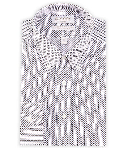 Gold Label Roundtree & Yorke Big & Talll Non-Iron Button-Down Collar Geometric Print Dress Shirt