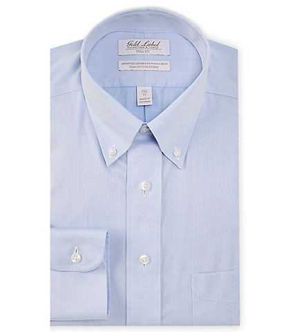 Gold Label Roundtree & Yorke Big & Tall Full-Fit Non-Iron Button-Down Collar Solid Dress Shirt