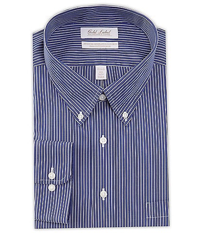 Gold Label Roundtree & Yorke Big & Tall Non-Iron Button-Down Collar Striped Dress Shirt