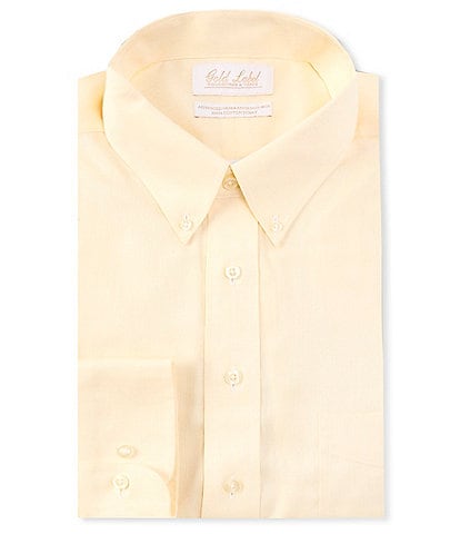 Gold Label Roundtree & Yorke Big & Tall Full-Fit Non-Iron Button-Down Collar Solid Dobby Dress Shirt