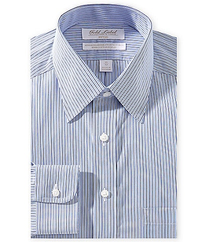 Gold Label Roundtree & Yorke Big & Tall Garret Classic Fit Non-Iron Button Point Collar Striped Dress Shirt