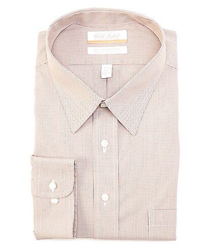 Gold Label Roundtree & Yorke Big & Tall Non-Iron Fitted Micro Houndstooth EZ Wash Button-Down Collar Pinpoint Dress Shirt