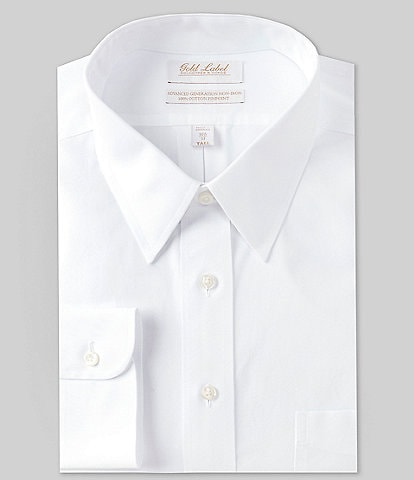 Gold Label Roundtree & Yorke Big & Tall Non-Iron Fitted Point Collar Solid Dress Shirt
