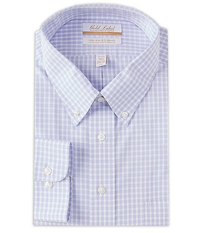 Gold Label Roundtree & Yorke Big & Tall Non-Iron Full-Classic Button-Down Checked Twill Dress Shirt
