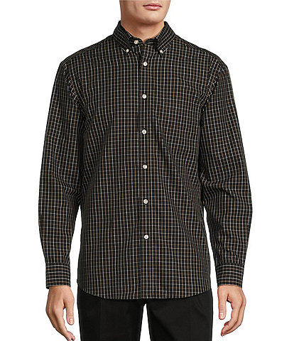 Gold Label Roundtree & Yorke Big & Tall Non-Iron Long Sleeve Checked Sport Shirt