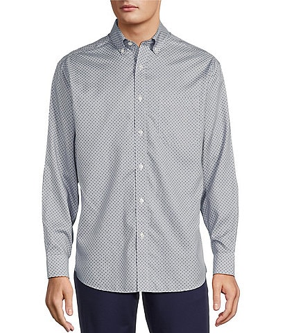 Gold Label Roundtree & Yorke Big & Tall Non-Iron Long Sleeve Star Print Sport Shirt