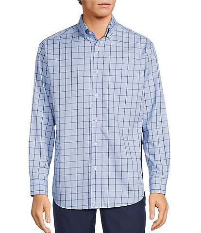 Gold Label Roundtree & Yorke Big & Tall Non-Iron Long Sleeve Windowpane Sport Shirt