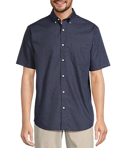 Gold Label Roundtree & Yorke Big & Tall Non-Iron Short Sleeve Floral Print Poplin Sport Shirt
