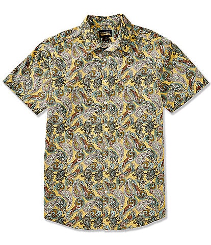 Gold Label Roundtree & Yorke Big & Tall Non-Iron Short Sleeve Multi Paisley Poplin Sport Shirt