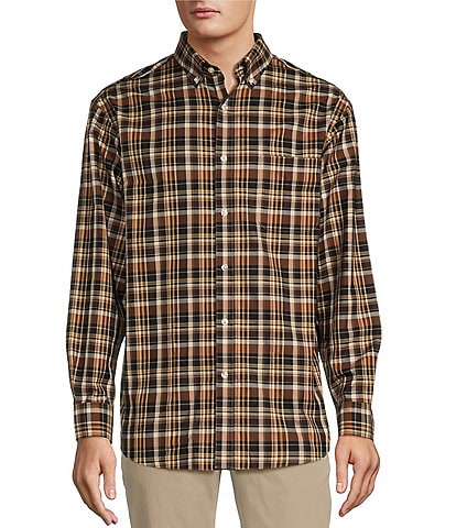 Gold Label Roundtree & Yorke Big & Tall Non-Iron Twill Long Sleeve Large Plaid Sport Shirt