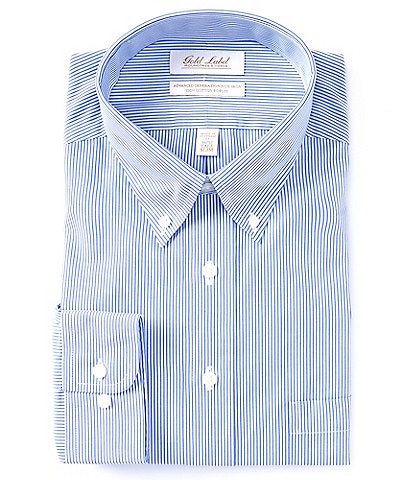 Gold Label Roundtree & Yorke Tall Slim Fit Button-Down Collar Bengal Striped Poplin Dress Shirt