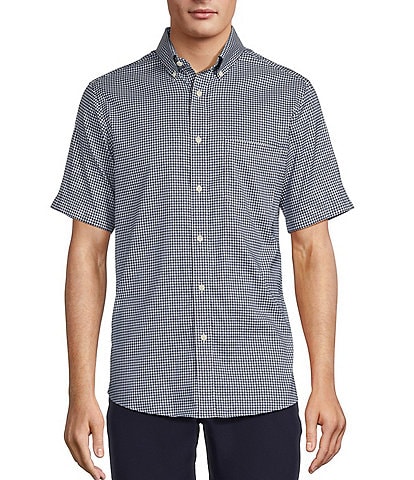 Gold Label Roundtree & Yorke Big & Tall Slim Fit Non-Iron Short Sleeve Gingham Sport Shirt