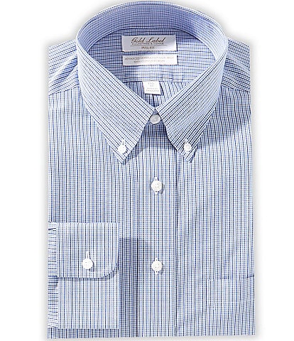 Gold Label Roundtree & Yorke Denton Full Fit Non-Iron Button-Down Collar Checked Dress Shirt
