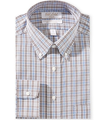 Gold Label Roundtree & Yorke Full Fit Non-Iron Button-Down Collar Checked Dress Shirt