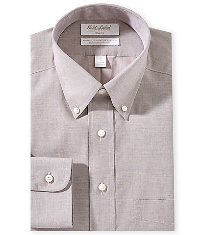 Gold Label Roundtree & Yorke Full Fit Non-Iron Button-Down Collar Solid Dress Shirt