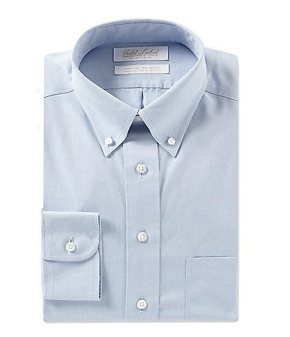 Gold Label Roundtree & Yorke Non-Iron Fitted Button-Down Collar Classic Solid Dress Shirt