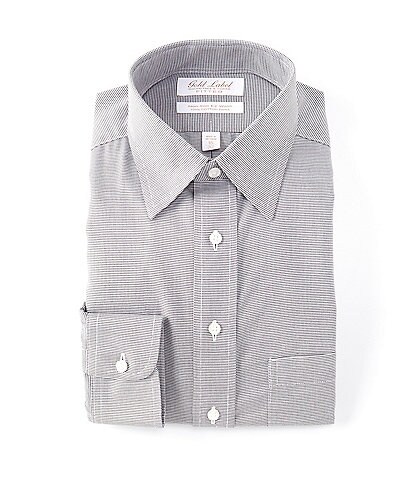 Gold Label Roundtree & Yorke Non-Iron Fitted Point-Collar Textured Twill Dress Shirt