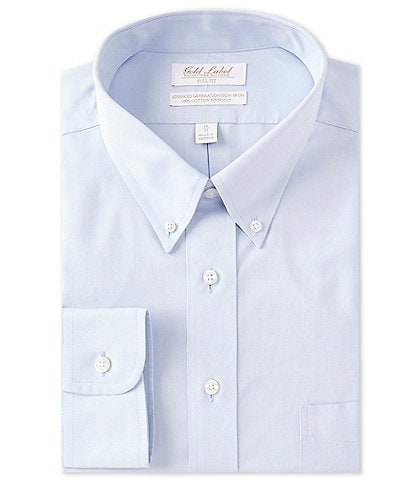 Gold Label Roundtree & Yorke Full-Fit Non-Iron Button Down Collar Solid Dress Shirt