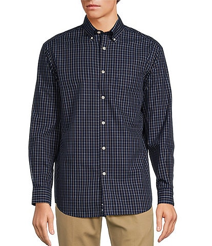 Gold Label Roundtree & Yorke Non-Iron Long Sleeve Checked Sport Shirt