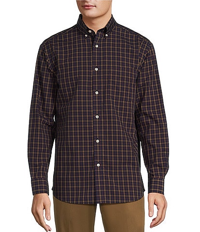 Gold Label Roundtree & Yorke Non-Iron Long Sleeve Medium Plaid Sport Shirt