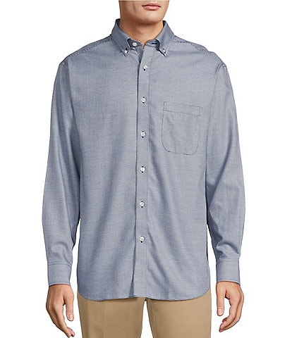 Gold Label Roundtree & Yorke Non-Iron Long Sleeve Micro Houndstooth Dobby Sport Shirt