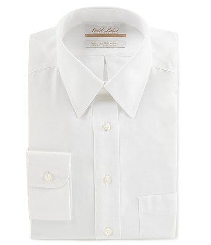 Gold Label Roundtree & Yorke Non-Iron Full-Fit Point-Collar Solid Dress Shirt