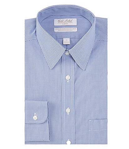 Gold Label Roundtree & Yorke Non-Iron Slim Fit Point Collar Houndstooth Checked Dress Shirt