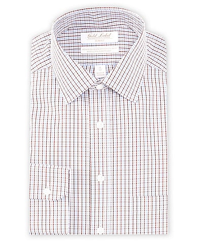 Gold Label Roundtree & Yorke Slim Fit Non-Iron Spread Collar Checked Dress Shirt