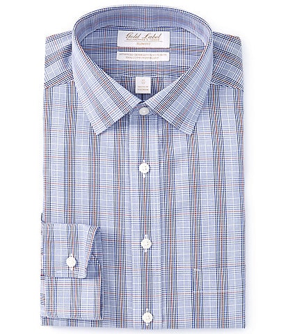 Gold Label Roundtree & Yorke Slim Fit Non-Iron Spread Collar Glen Plaid Dress Shirt