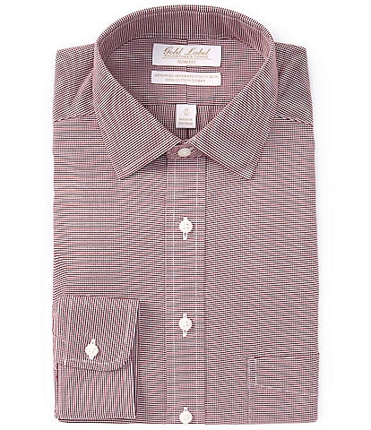 Gold Label Roundtree & Yorke Slim Fit Non-Iron Spread Collar Houndstooth Dobby Dress Shirt