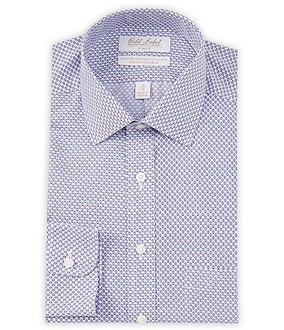 Gold Label Roundtree & Yorke Slim Fit Non-Iron Spread Collar Printed Dress Shirt