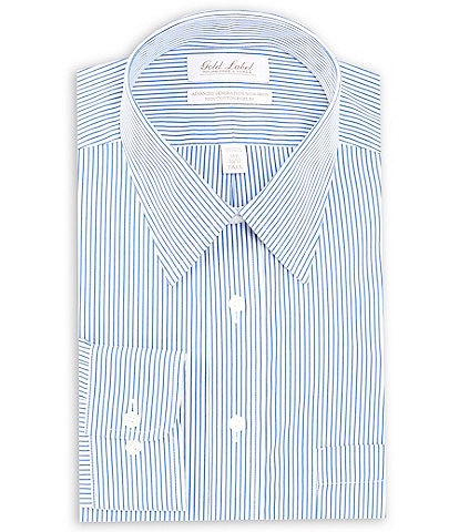 Gold Label Roundtree & Yorke Slim Fit Non-Iron Spread Collar Striped Dress Shirt