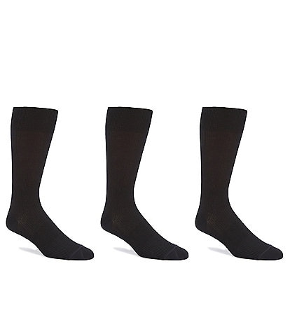 Gold Label Roundtree & Yorke Solid Ribbed Crew Socks 3-Pack
