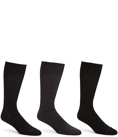 Gold Label Roundtree & Yorke Solid Ribbed Crew Socks 3-Pack