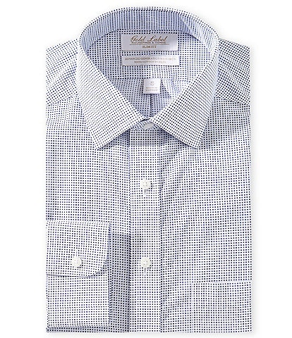 Gold Label Roundtree & Yorke William Slim Fit Non-Iron Spread Collar Diamond Print Dress Shirt