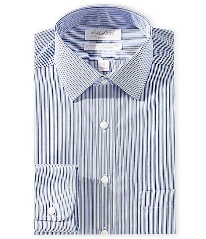Gold Label Roundtree & Yorke William Slim Fit Non-Iron Spread Collar Striped Dress Shirt