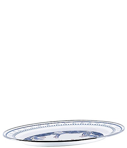 Golden Rabbit Enamelware Blue Crab Oval Platter