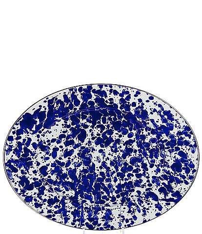 Golden Rabbit Enamelware Cobalt Swirl Oval Platter