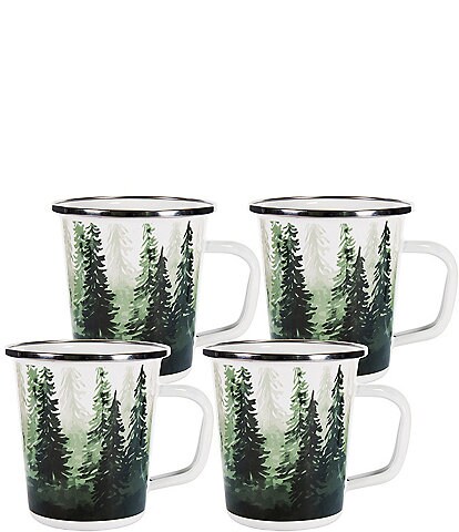 Golden Rabbit Enamelware Camouflage Grand Mugs Set of 4 - Camouflage