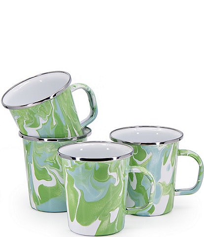 Golden Rabbit Enamelware Modern Monet Latte Mugs, Set of 4