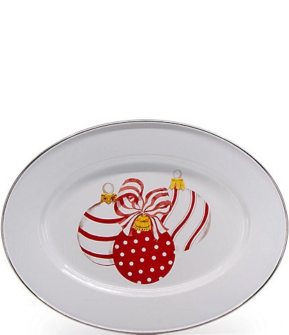 Golden Rabbit Enamelware Ornament Oval Platter