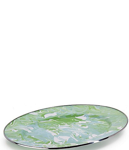 Golden Rabbit Enamelware Marbled Modern Monet Oval Platter