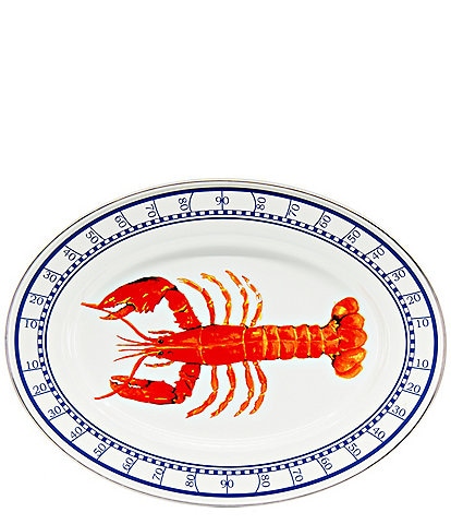 Golden Rabbit Enamelware Lobster Oval Platter