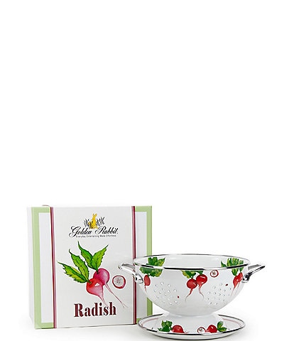 Golden Rabbit Enamelware Radish Colander Giftbox Set