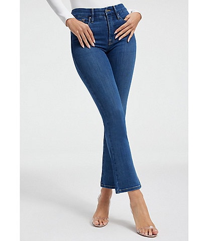 Good American Good Leg High Rise Flared Stretch Denim Jeans