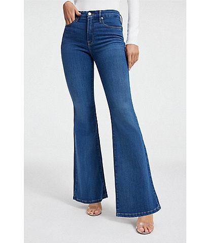 Good American Good Legs High Rise Stretch Denim Flared Jeans